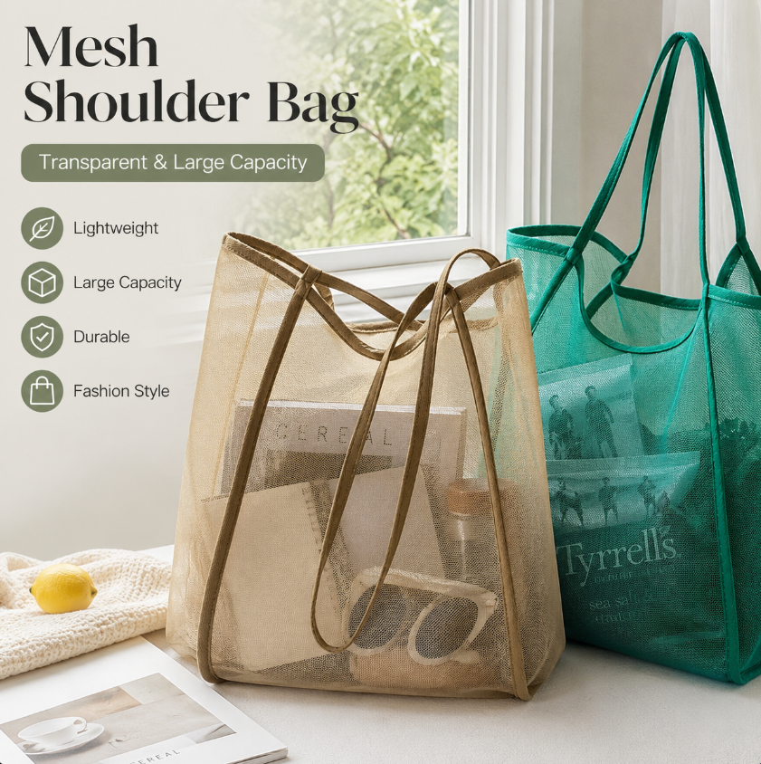 Dry Bag Roll Top - Mesh Beach Bag Lightweight, Breathable &