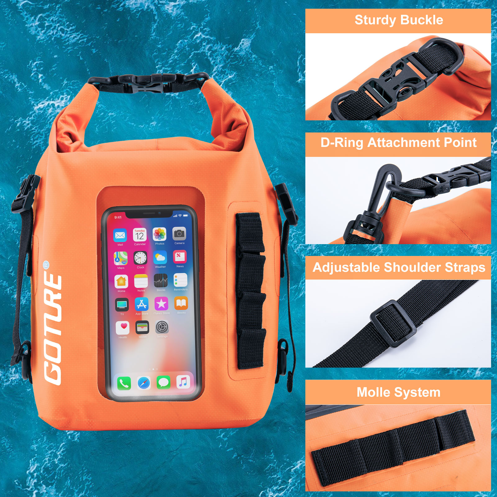 Dry Bag Roll Top - Goture 5L Waterproof Dry Bag Roll-Top